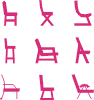 iconen van verschillende stoelen
